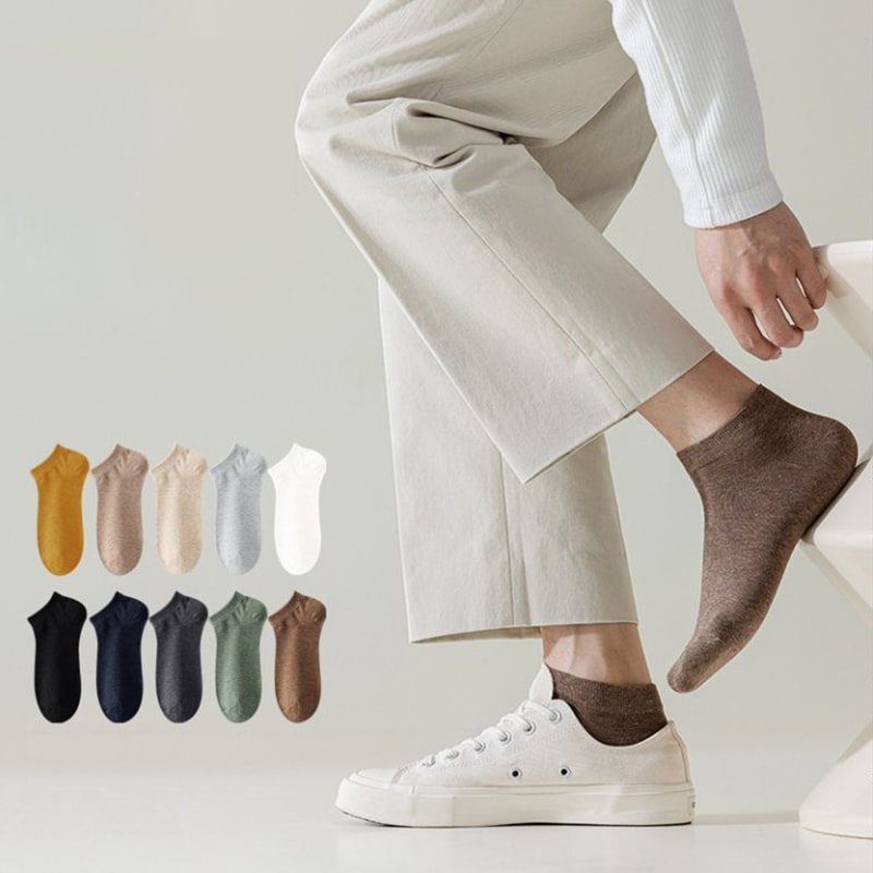 Jarné a jesenné česané bavlnené mužské ponožky